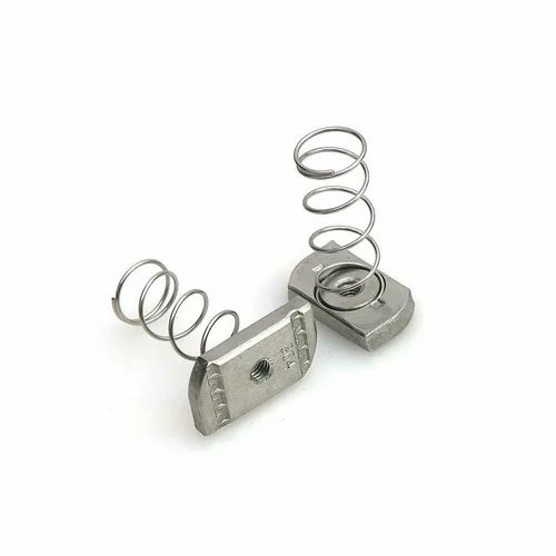 Spring Nut Short Spring Channel Nut - Color: Silver