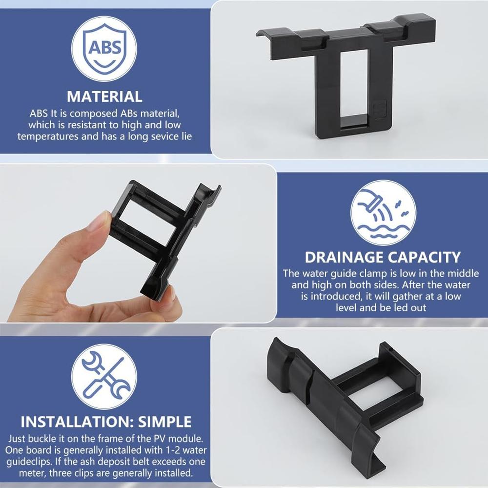 Solar Panel Water Drainage Clamp And Clips