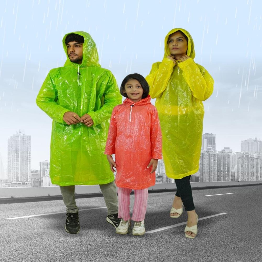 Unisex Rain Poncho - Color: Multi Colour