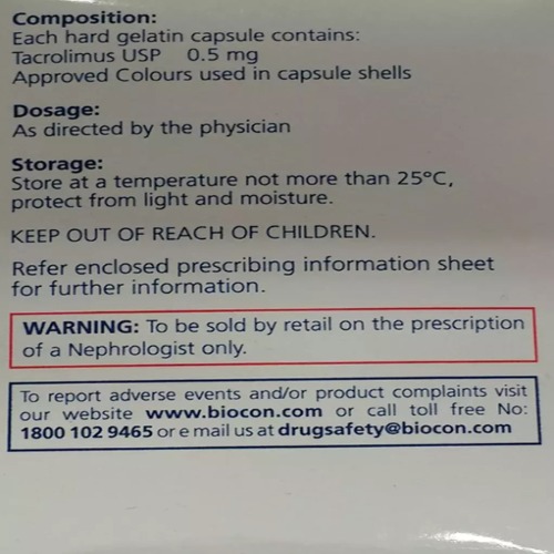 Tacrograf 0.5 mg Capsule