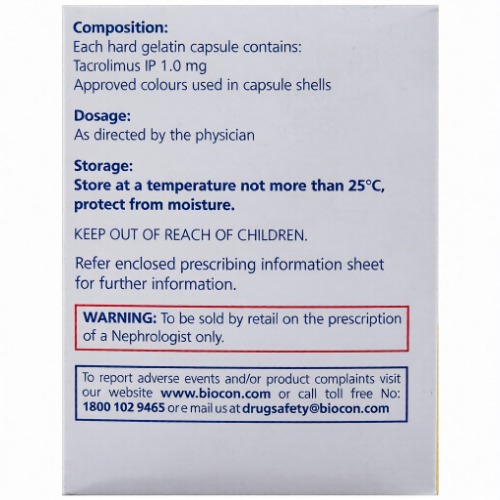 Tacrograf 1 Mg Capsule - Recommended For: Doctor
