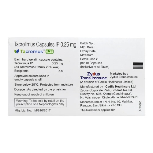 Tacromus 0.25 mg Capsule