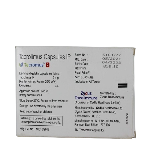 Tacromus 2 Mg Capsule - Recommended For: Doctor