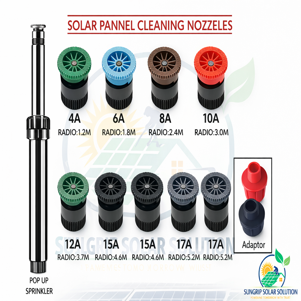 Adjustable Solar Panel Cleaning Spray Nozzle