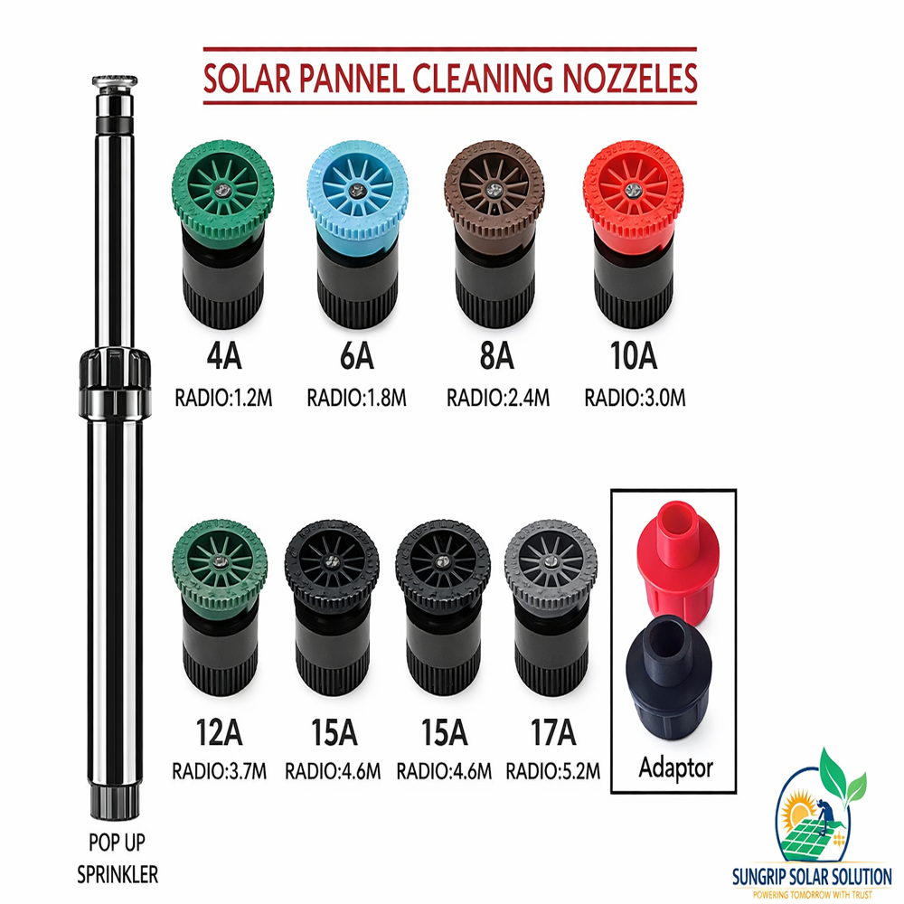Adjustable Solar Panel Cleaning Spray Nozzle