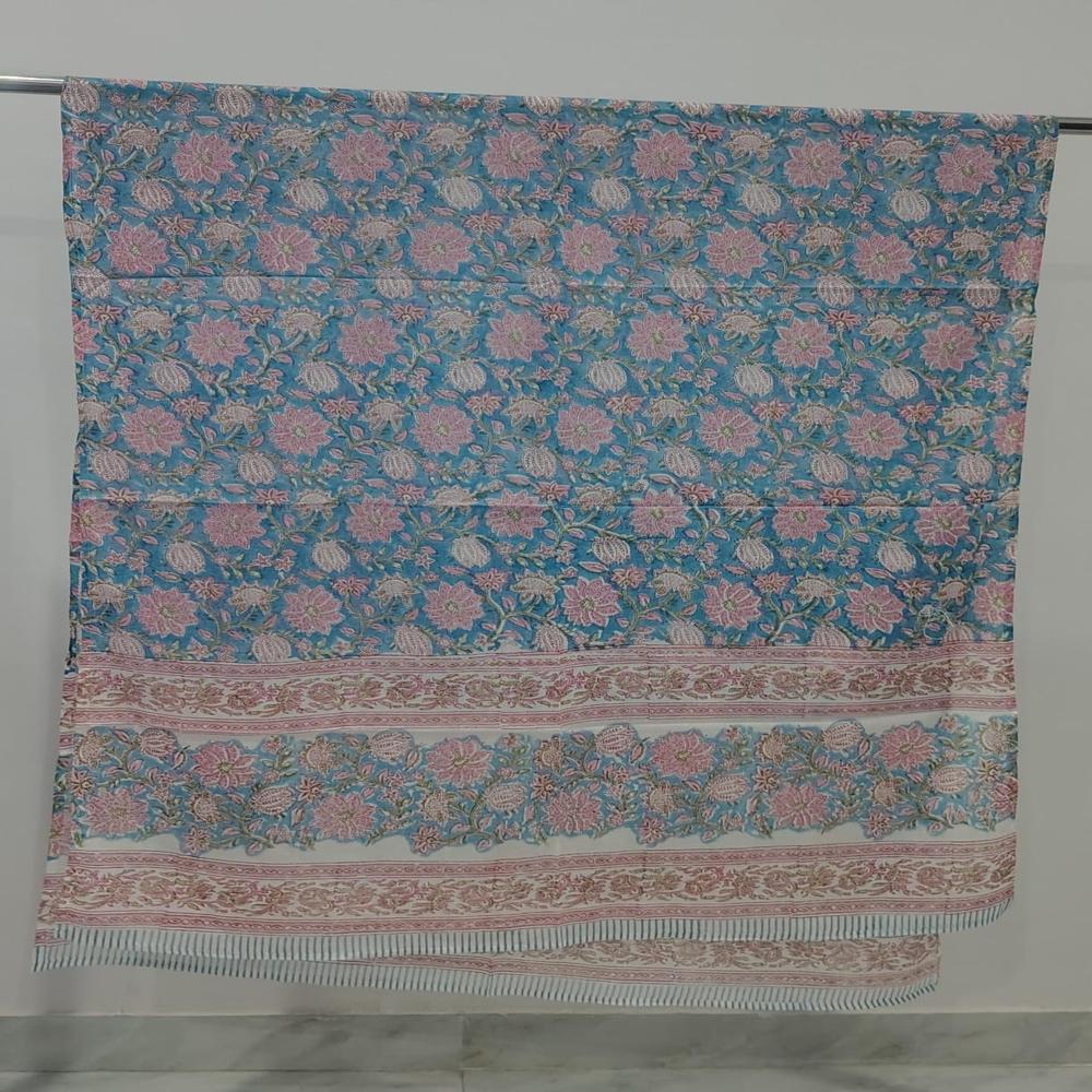 Indigo Bagru Printed Cotton Fabric