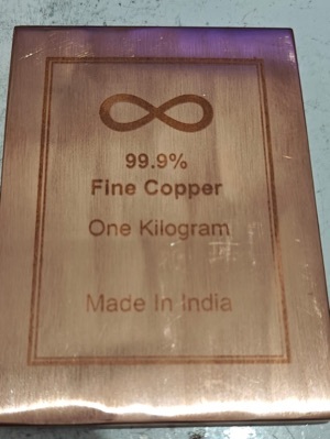 1kg Pure Copper Biscuit Bar - 999 Fine Copper