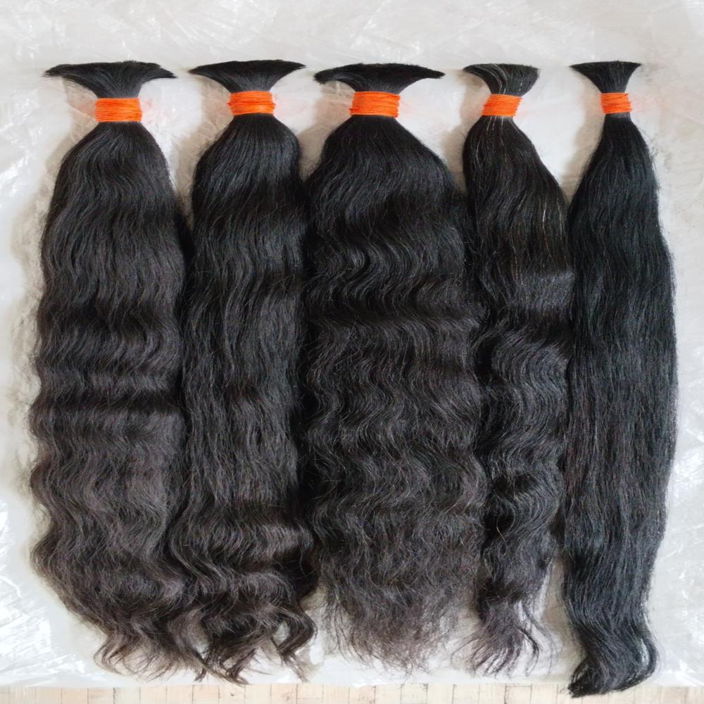 Bulk Human Hair For Braiding Indian Hair Extension Natural Unweft Weaving