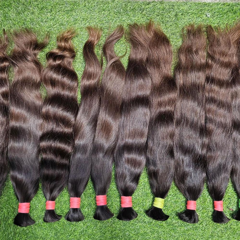 Bulk Human Hair Raw Indian Hair For Braiding Crochet Hair Unweft
