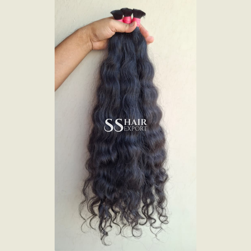 Curly Hair Bulk Human Hair Virgin Indian Natural Unweft Weaving Braids - Gender: Female