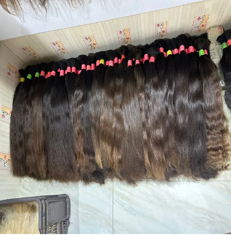 Human Hair Crochet Indian Hair Natural Unweft Weaving Braids
