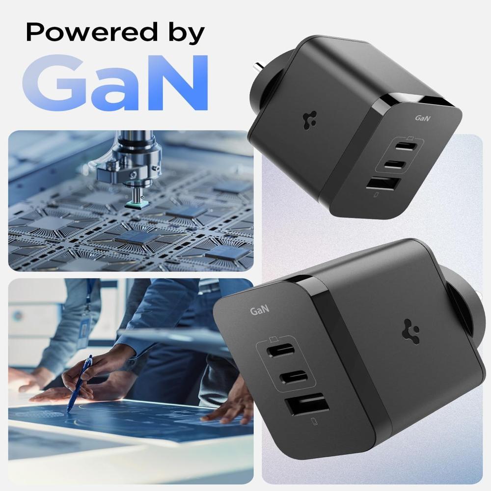 Spigen Fast Charging Adapter 65 Watt- Black - Body Material: Polucarbonate