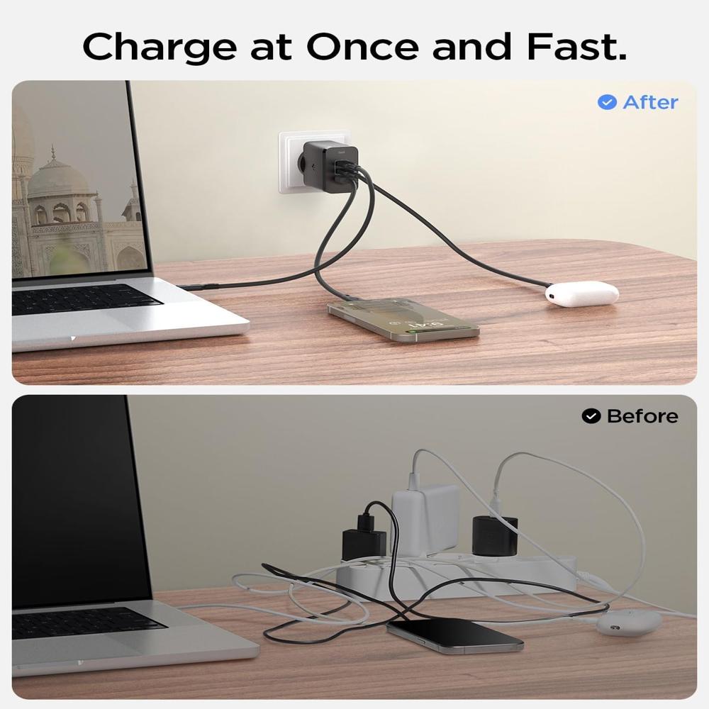 Spigen Fast Charging Adapter 65 Watt- Black