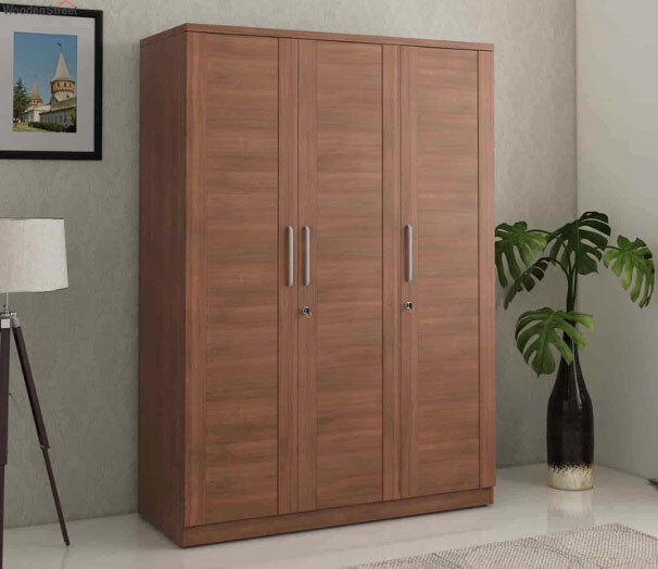 Triple Door Wooden Cupboard For Home ( Brown )