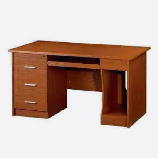 Rectangle Laminated Wood Office Table Brown