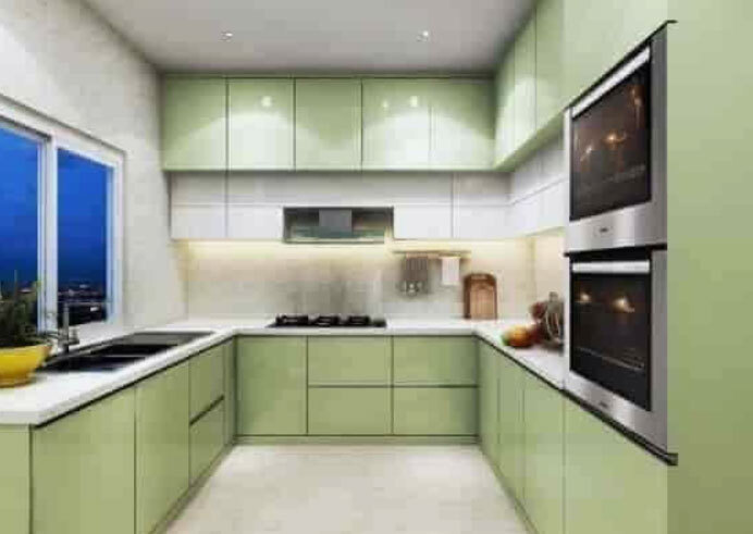 U Shape Pvc Modular Kitchen