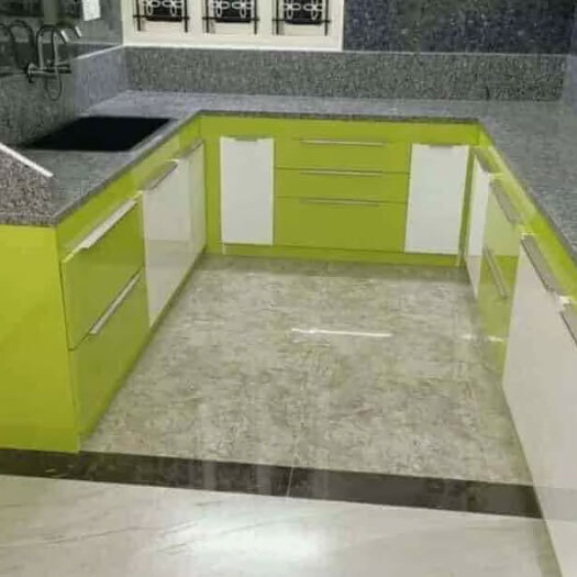 U Shape Pvc Modular Kitchen