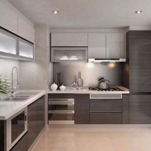 L Shape PVC Modular Kitchen For Home