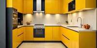 Polished Plywood U Shape Modular Kitchen For Hotel