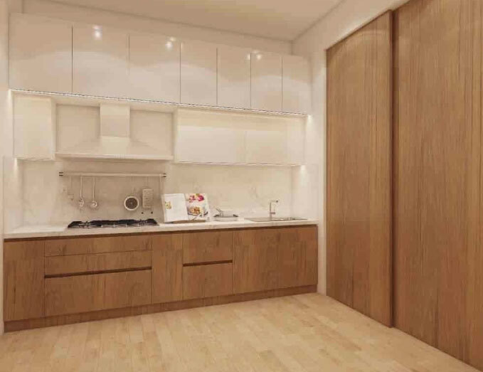 Ply Wood Matte Straight Modular Kitchen