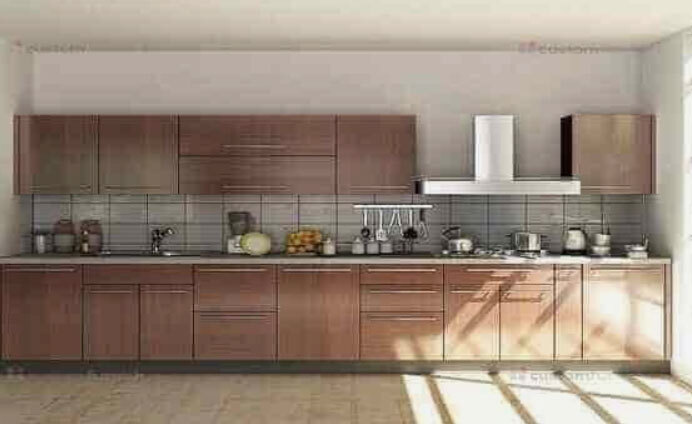 Straight Shaped Wooden Modular Kitchen