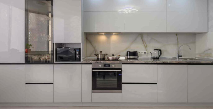 Pvc Straight Shaped Modular Kitchen