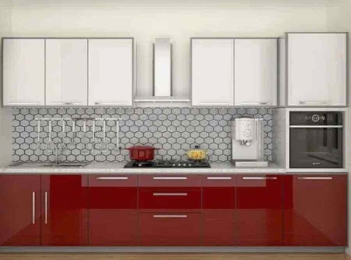 Laminated Particle Board Straight Modular Kitchen