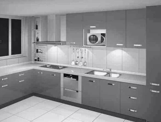 L Shaped PLPB Modular Kitchen