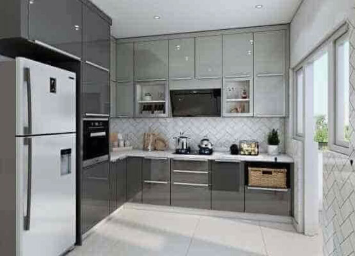 L Shaped Plpb Modular Kitchen
