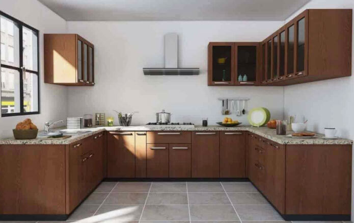 U Shaped BWR-Ply Modular Kitchen For Home