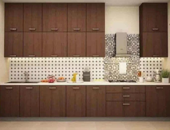 Particle Board Straight Modular Kitchen For Home