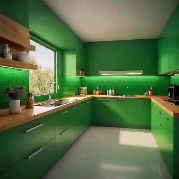 U Shape Laminated Modular Kitchen For Home