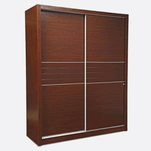 Polished Wooden Sliding Door Wardrobe For Home (Brown)