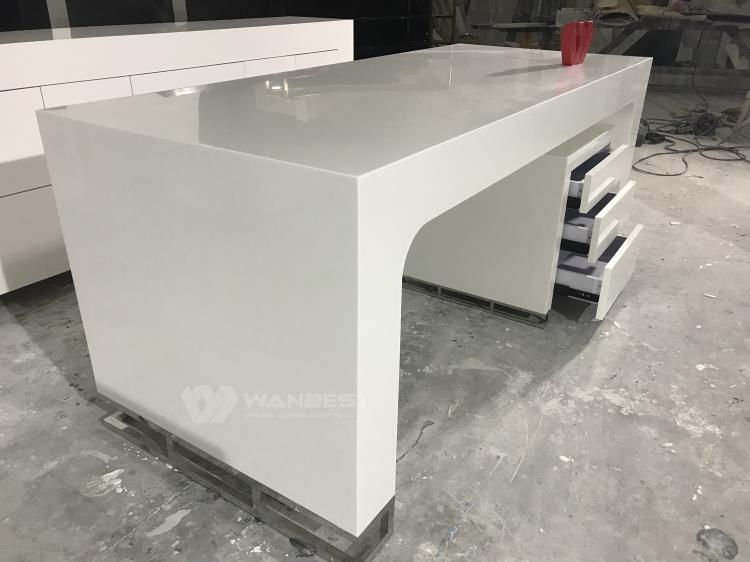 White Corian Office Workstation Table