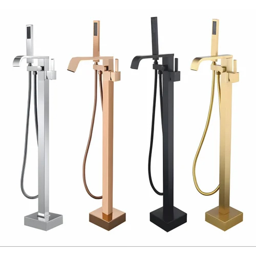 JABON Golden Brass Free Standing Bathtub Filler