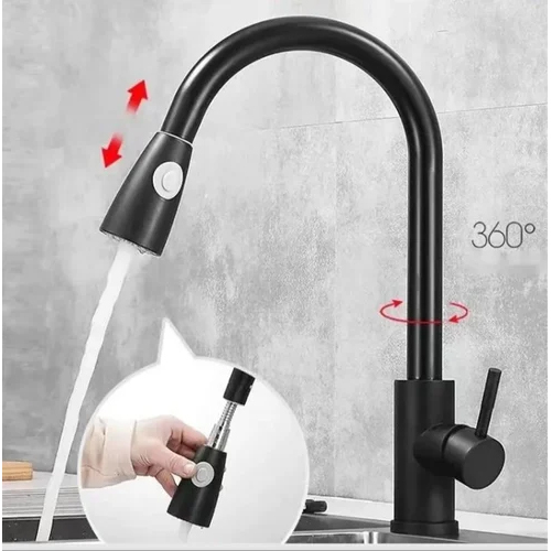 JABON VI01018 Single Handle Pull Out 360 Rotatable Kitchen Faucet