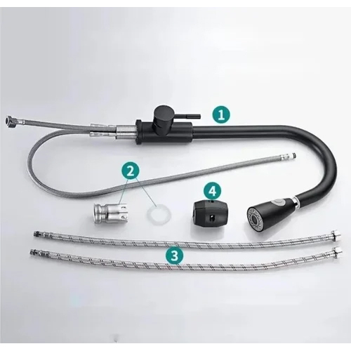 JABON VI01018 Single Handle Pull Out 360 Rotatable Kitchen Faucet