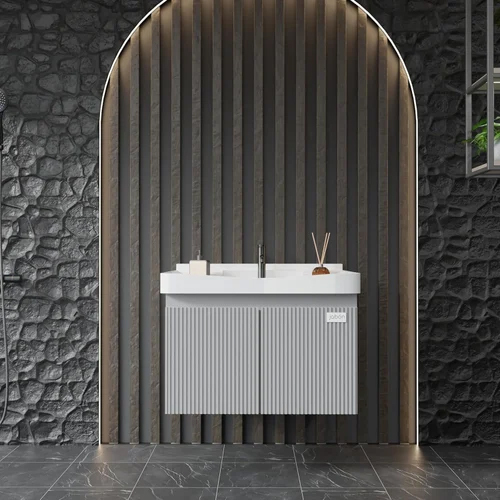 JABON Grey Bathroom Vanity Cabinet