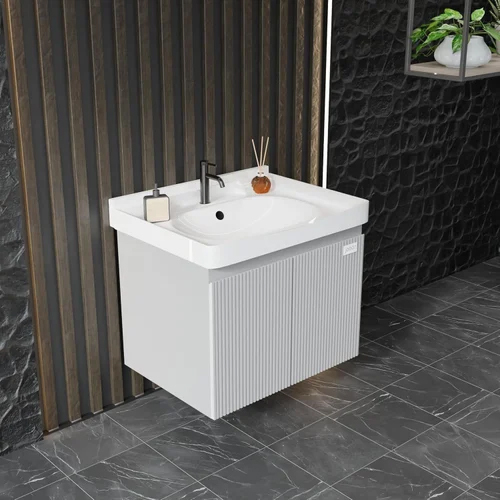 JABON Grey Bathroom Vanity Cabinet