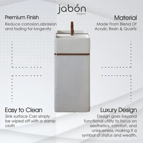 JABON JPDS1001 Stone Pedestal Wash Basin
