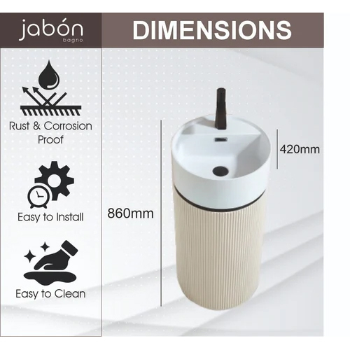 JABON JPDS1017 Stone Pedestal Wash Basin
