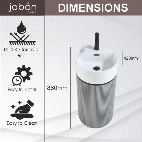 JABON JPDS1010 Stone Pedestal Wash Basin