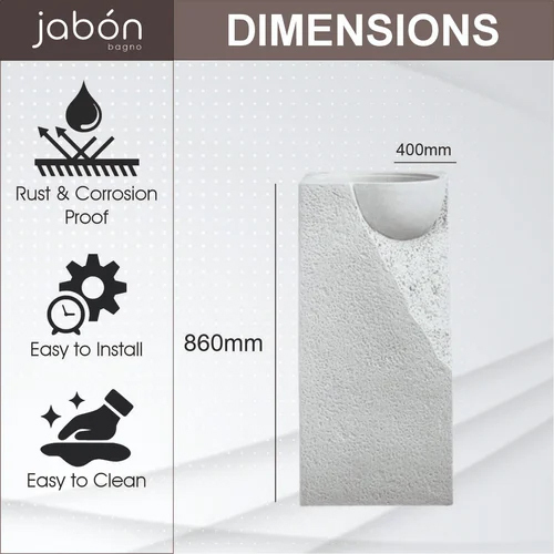 JABON JPDS1029 Stone Pedestal Wash Basin
