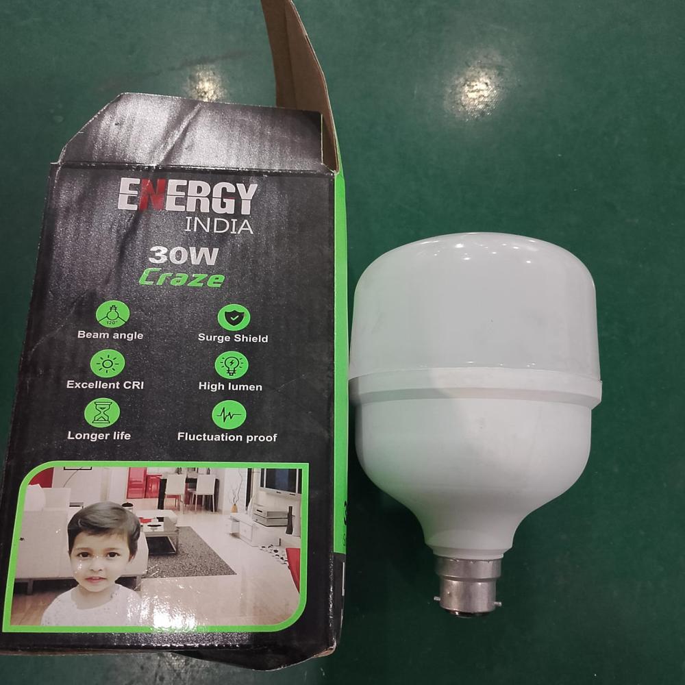 Led Bulb - 30 Watt, Modern Design In Durable Plastic For Indoor Use