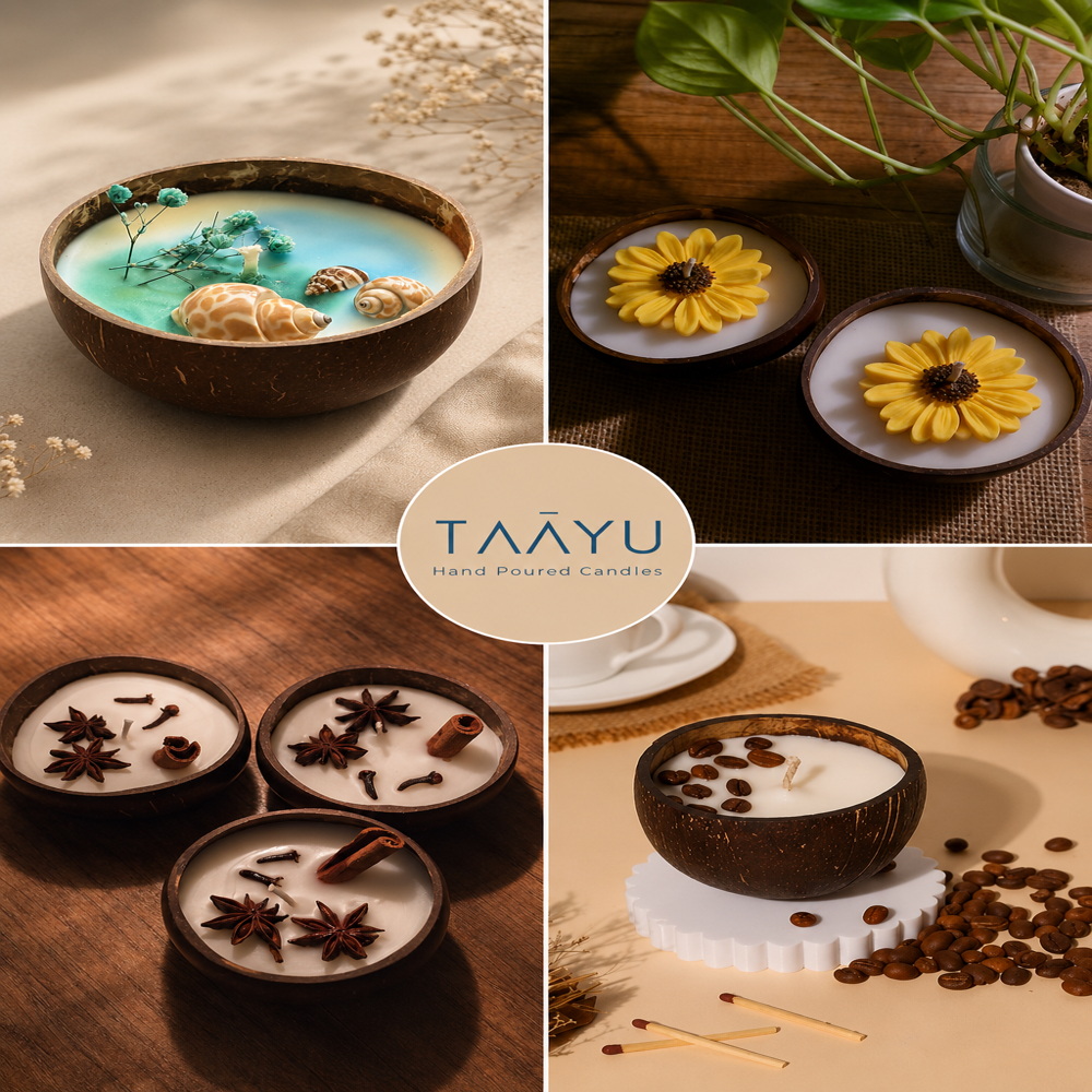 Coconut Shell Candle - Burning Time: Approx. 18-24 Hours