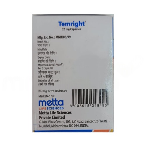 Temright 20 Mg Capsule - Recommended For: Doctor