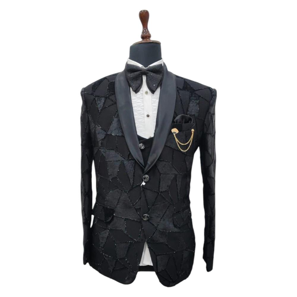 Men Stylish Three Piece Suit with Waistcoat