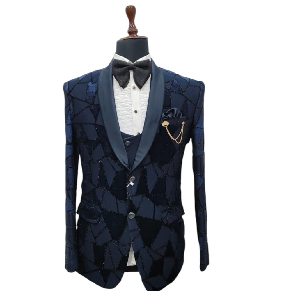 Men Stylish Three Piece Suit with Waistcoat