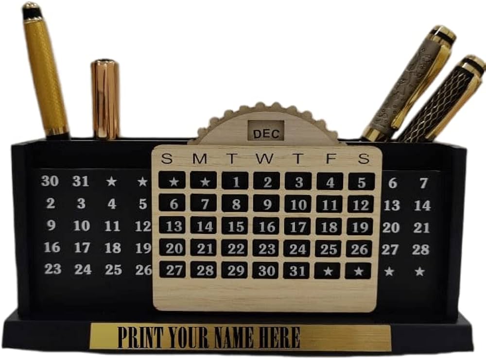 Wooden Stylish Calendar Design Mobile and Pencil Holder (SS-152)