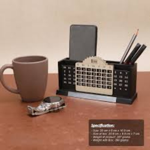 Wooden Stylish Calendar Design Mobile and Pencil Holder (SS-152)